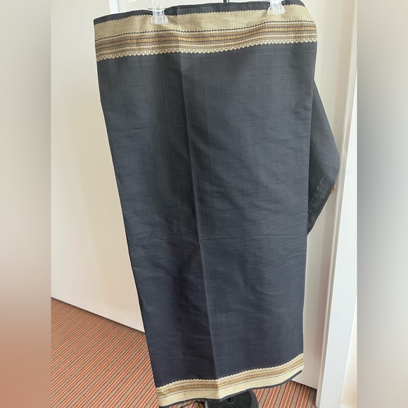 Fabindia handloom 100% cotton black & beige saree sari w stunning palloo - New - Picture 2 of 15